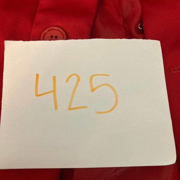 Victor Costa Jacket Blazer Womens Sz M Red Satin Stretch Button Hook Eye - Picture 9 of 9